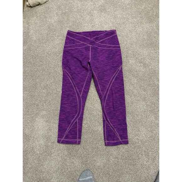 Lululemon Free Flow Preowned Women’s Capri Purple Jacquard Leggings Size 8 - Picture 10 of 10